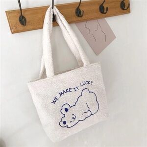 White Teddy Bear Tote Bag